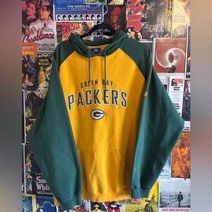 Reebok Green and Yellow Packers Hoodie